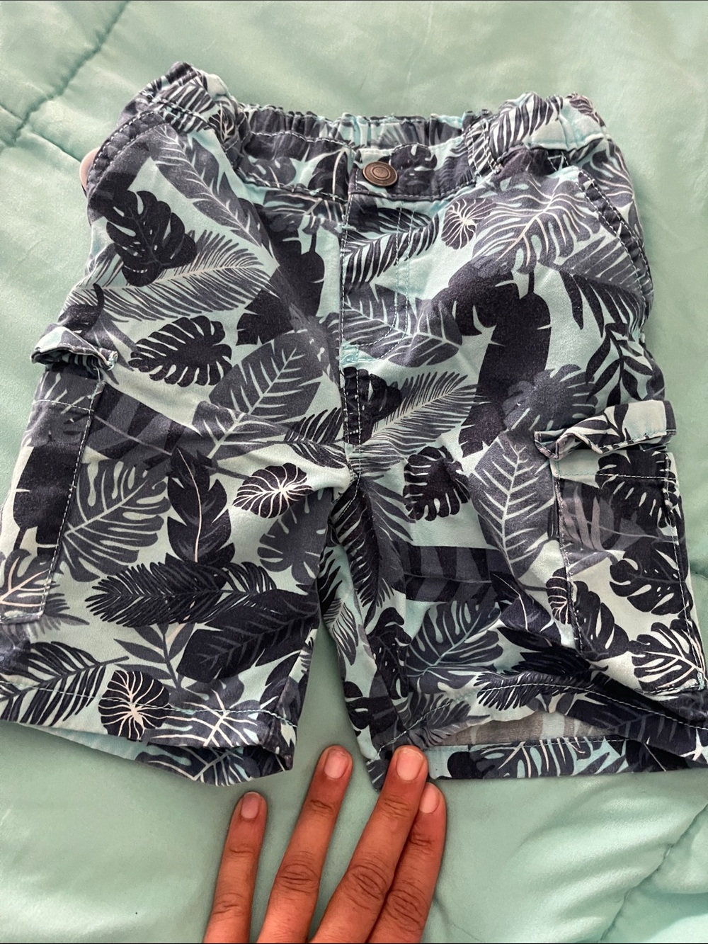 Garanimals Black & Light Green Tropical Leaf Swim Shorts